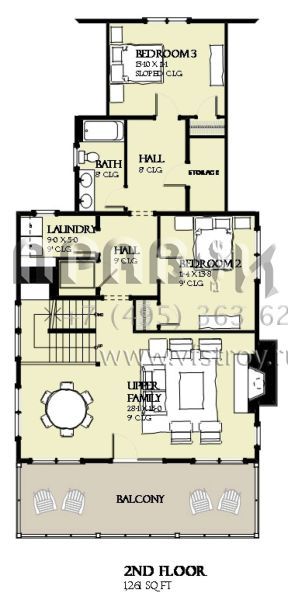 Проект трехэтажного дома с гаражом на две машины в прибрежном стиле S5-322 (1637-00114)