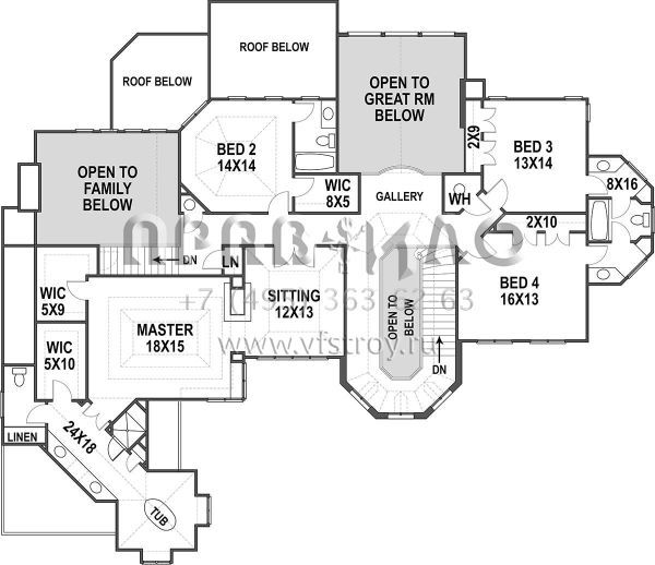 Проект двухэтажного дома с гаражом на три и более машин в английском стиле S5-427 (4195-00017)