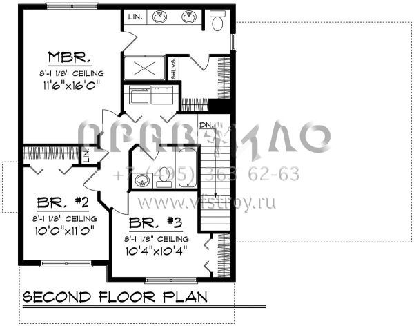 Проект двухэтажного дома с гаражом на две машины в американском стиле S5-146 (1020-00136)