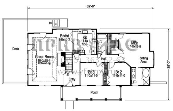 Проект одноэтажного дома с гаражом на две машины в стиле Ранчо S5-151 (5633-00129)