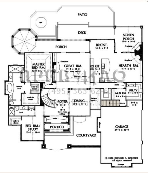 Проект двухэтажного дома с гаражом на три и более машин в английском стиле S5-392 (2865-00059)