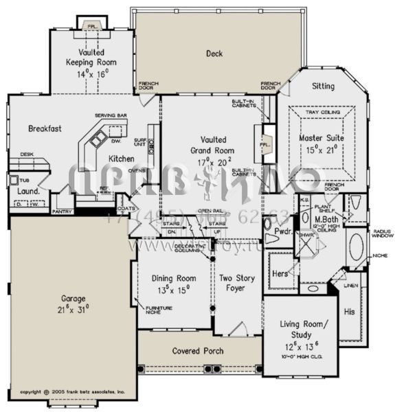 Проект двухэтажного дома с гаражом на три и более машин в стиле Ранчо S5-309 (8594-00168)