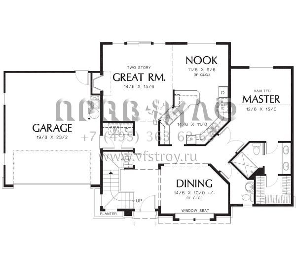 Проект двухэтажного дома с гаражом на две машины в стиле Готика S5-181 (2559-00245)