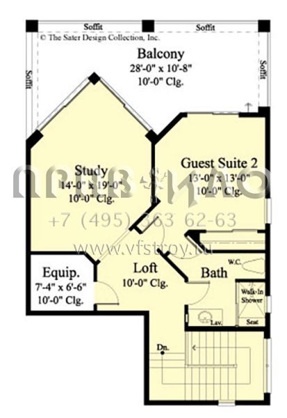 Проект двухэтажного дома с гаражом на три и более машин в американском стиле S5-316 (8436-00118)