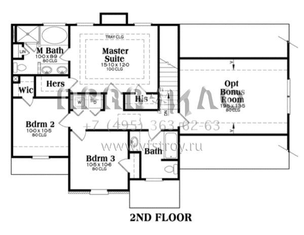 Проект двухэтажного дома с гаражом на две машины в стиле Ранчо S5-147 (009-00059)