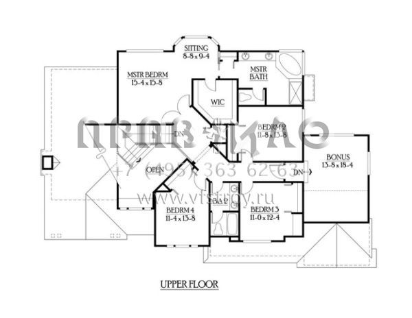 Проект двухэтажного дома с гаражом на три и более машин в стиле Ранчо S5-305 (341-00117)