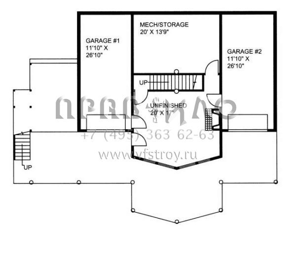 Проект двухэтажного дома с гаражом на две машины в скандинавском стиле S5-229 (039-00541)