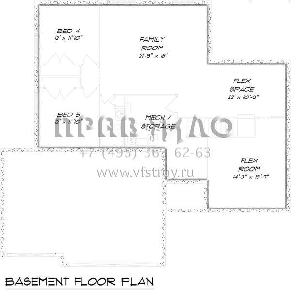 Проект одноэтажного дома с гаражом на три и более машин в стиле Ранчо S5-154 (5678-00010)