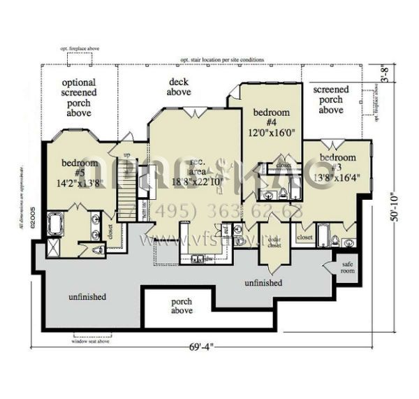 Проект одноэтажного дома с гаражом на три и более машин в современном стиле S5-234 (957-00018)