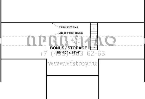 Проект одноэтажного дома с гаражом на три и более машин в стиле Ранчо S5-139 (036-00180)