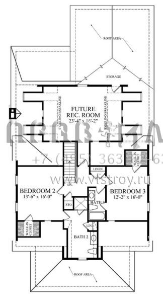 Проект двухэтажного дома с гаражом на две машины в стиле Ранчо S5-261 (7922-00097)