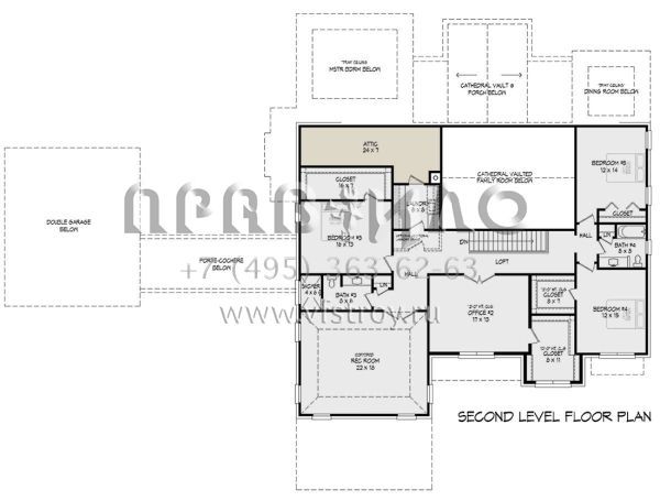 Проект двухэтажного дома с гаражом на три и более машин в современном стиле S5-467 (940-00866)