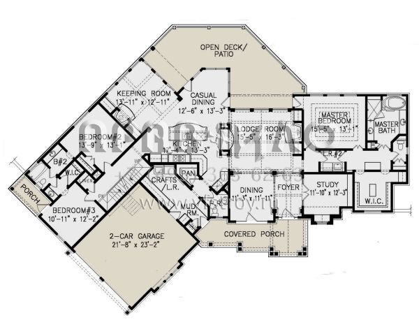 Проект одноэтажного дома с гаражом на две машины в стиле Шале S5-251 (699-00081)