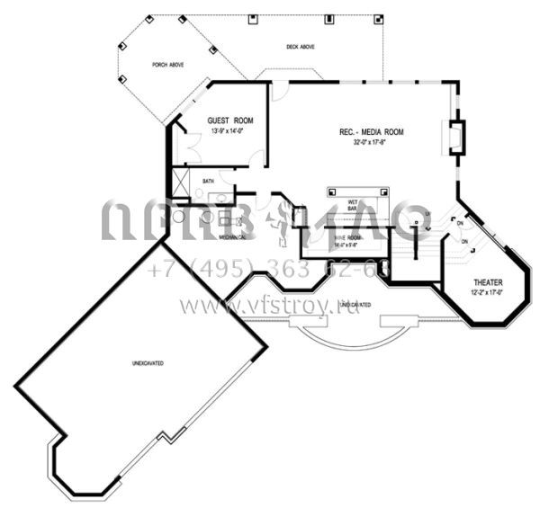 Проект двухэтажного дома с гаражом на три и более машин в американском стиле S5-325 (036-00219)