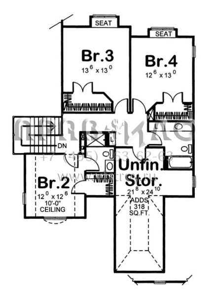 Проект двухэтажного дома с гаражом на три и более машин в английском стиле S5-264 (963-00039)