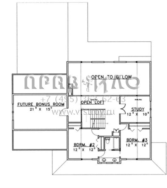 Проект трехэтажного дома с гаражом на три и более машин в стиле Ранчо S5-264 (039-00379)