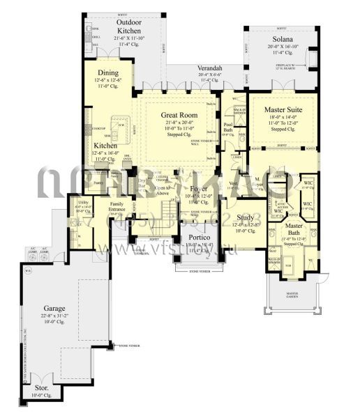 Проект двухэтажного дома с гаражом на три и более машин в современном стиле S5-344 (8436-00039)