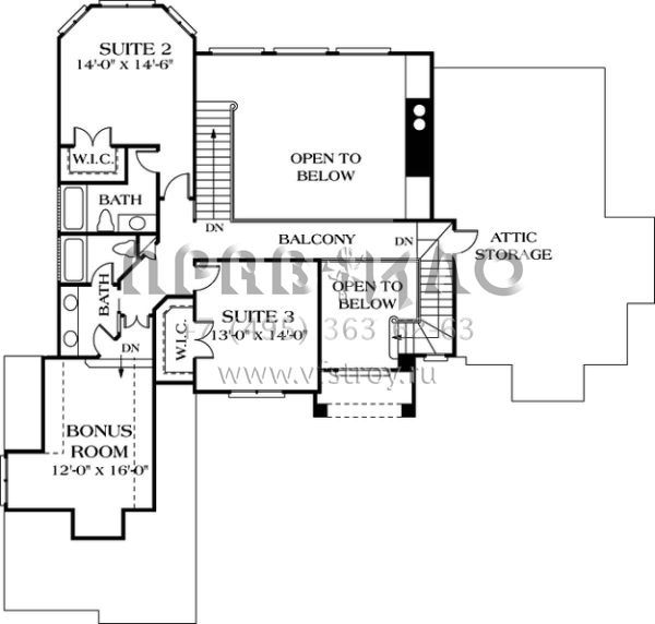 Проект двухэтажного дома с гаражом на две машины в английском стиле S5-364 (3323-00214)