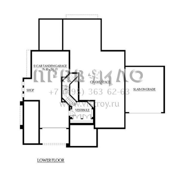 Проект двухэтажного дома с гаражом на три и более машин в американском стиле S5-432 (341-00269)