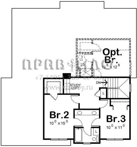 Проект двухэтажного дома с гаражом на две машины в американском стиле S5-185 (402-01539)