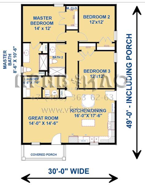 Проект одноэтажного дома без гаража в современном стиле S5-123 (1776-00098)