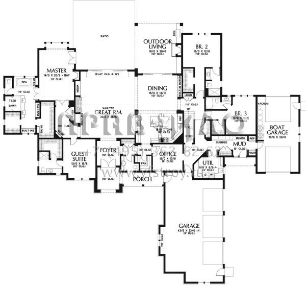 Проект двухэтажного дома с гаражом на три и более машин в американском стиле S5-454 (2559-00794)