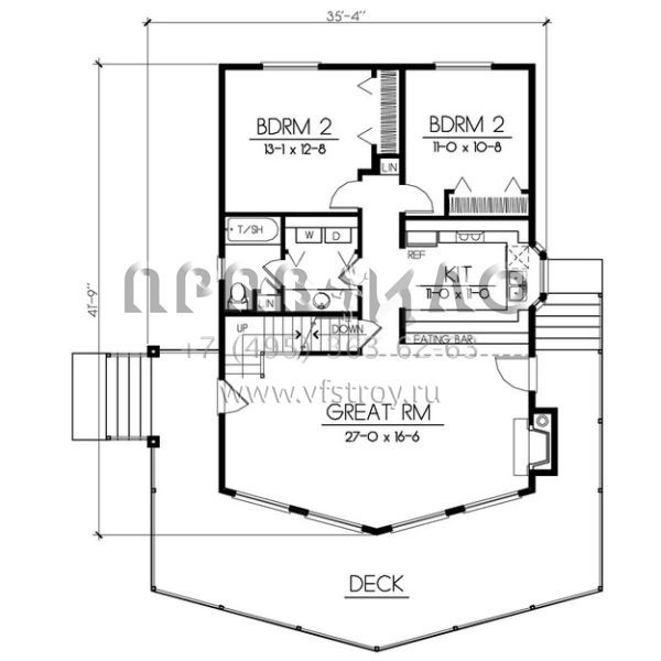 Проект двухэтажного дома без гаража в современном стиле S5-145 (692-00217)