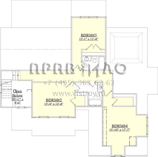 Проект двухэтажного дома с гаражом на две машины в стиле Ранчо S5-249 (6939-00011)