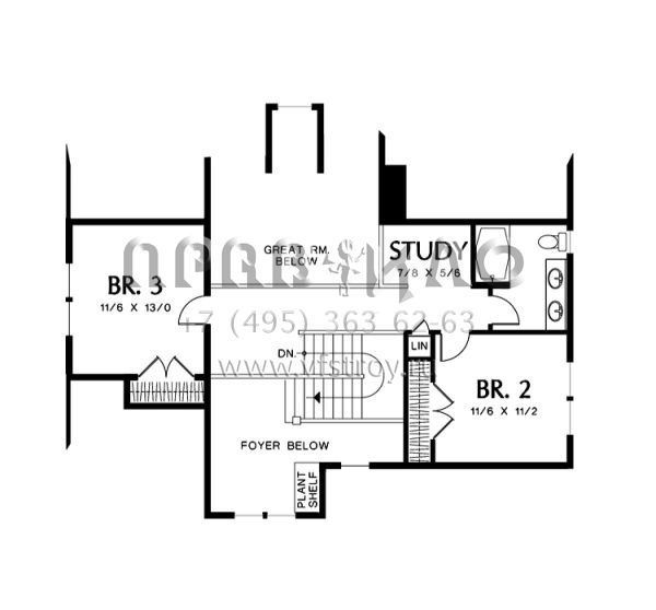 Проект двухэтажного дома с гаражом на две машины в стиле Ранчо S5-233 (2559-00403)