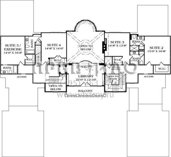 Проект трехэтажного дома с гаражом на три и более машин в английском стиле S5-755 (3323-00558)
