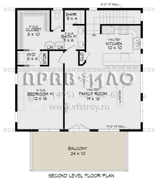 Проект двухэтажного дома без гаража в современном стиле S5-203 (940-00410)
