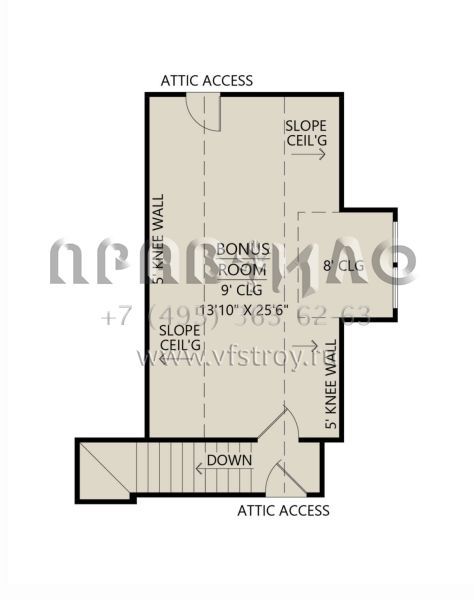 Проект одноэтажного дома с гаражом на три и более машин в стиле Ранчо S5-284 (4534-00082)