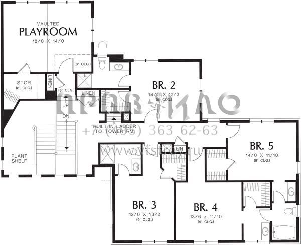 Проект двухэтажного дома с гаражом на три и более машин в современном стиле S5-602 (2559-00598)