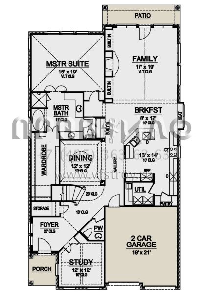 Проект двухэтажного дома с гаражом на две машины в английском стиле S5-335 (5445-00360)