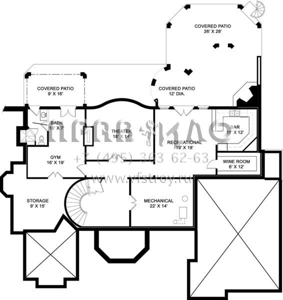 Проект двухэтажного дома с гаражом на три и более машин в современном стиле S5-351 (4195-00005)