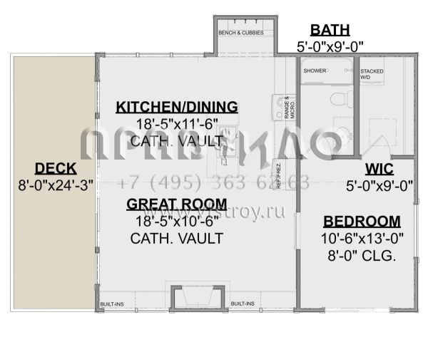 Проект одноэтажного дома без гаража в современном стиле S5-70 (1462-00015)