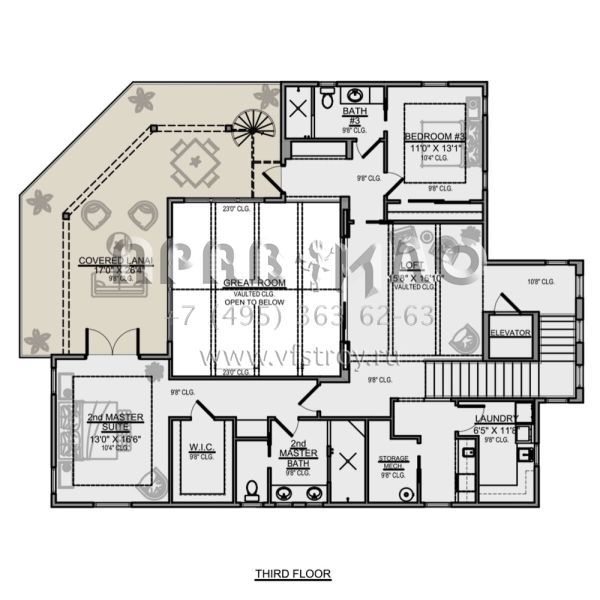 Проект трехэтажного дома с гаражом на три и более машин в современном стиле S5-423 (5565-00089)