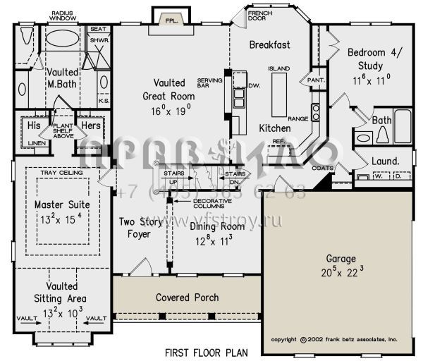 Проект двухэтажного дома с гаражом на две машины в стиле Ранчо S5-218 (8594-00125)
