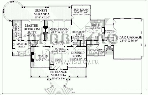 Проект двухэтажного дома с гаражом на три и более машин в современном стиле S5-517 (7922-00109)