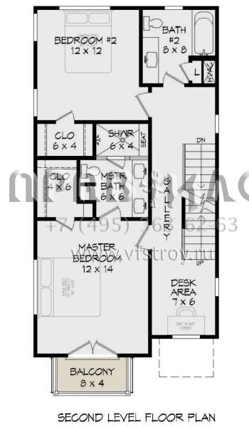 Проект трехэтажного дома без гаража в современном стиле S5-189 (940-00189)