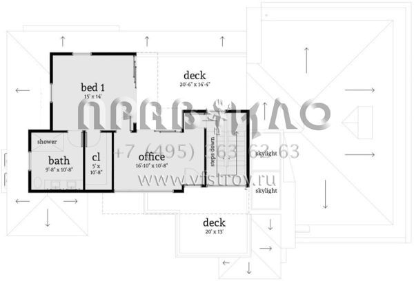 Проект двухэтажного дома без гаража в современном стиле S5-231 (028-00128)