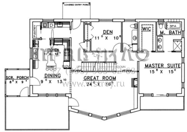 Проект двухэтажного дома с гаражом на две машины в современном стиле S5-305 (039-00169)