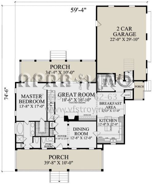 Проект двухэтажного дома с гаражом на две машины в современном стиле S5-210 (7922-00243)