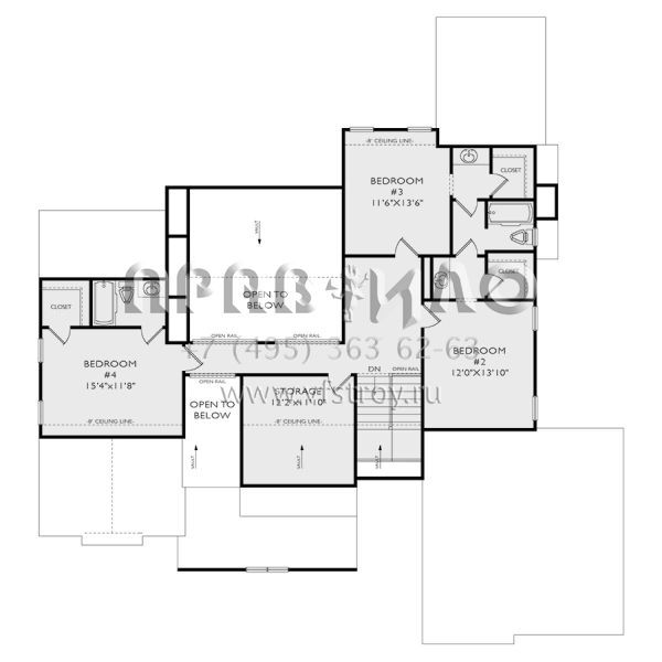 Проект двухэтажного дома с гаражом на две машины в американском стиле S5-256 (957-00088)