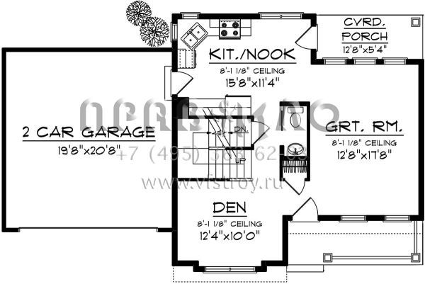 Проект двухэтажного дома с гаражом на две машины в американском стиле S5-131 (1020-00022)
