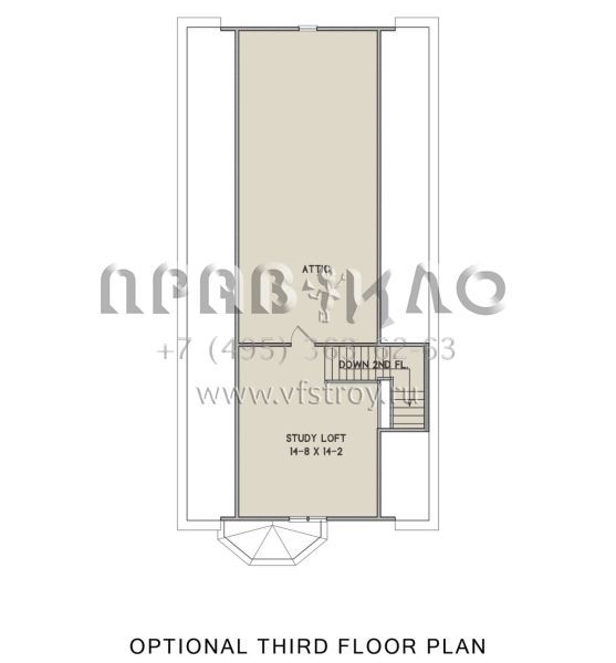 Проект двухэтажного дома без гаража в стиле Ранчо S5-242 (4351-00014)