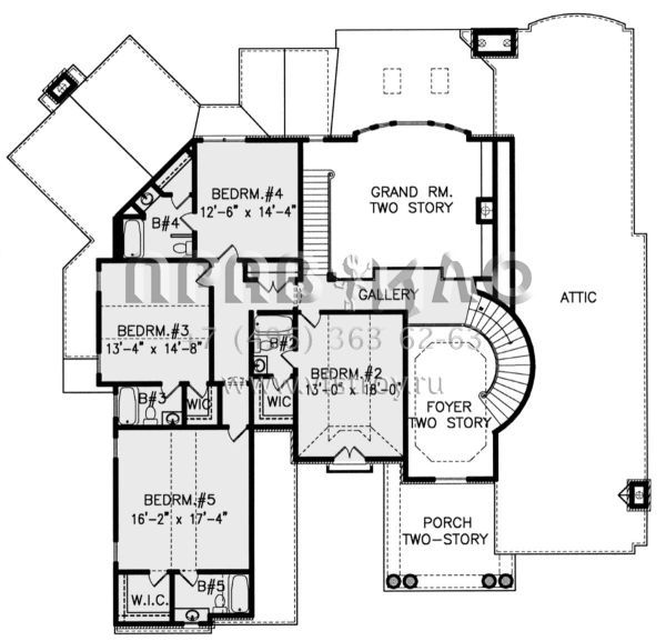 Проект двухэтажного дома с гаражом на три и более машин в современном стиле S5-448 (699-00218)