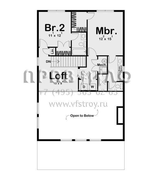 Проект двухэтажного дома с гаражом на одну машину в стиле Шале S5-157 (963-00730)