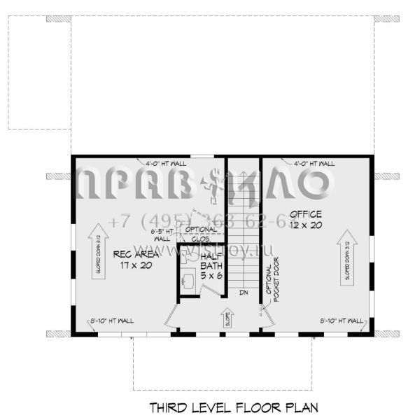 Проект трехэтажного дома с гаражом на две машины в современном стиле S5-247 (940-00457)