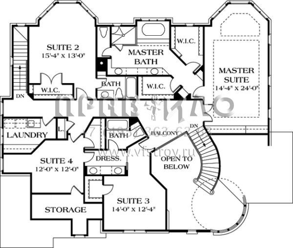 Проект двухэтажного дома с гаражом на три и более машин в стиле Ранчо S5-416 (3323-00457)